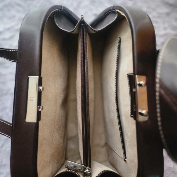 RALPH LAUREN BLACK LABEL vintage  dome top satchel/pinch-lock top closure - Picture 5 of 7